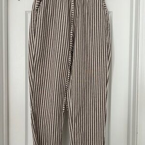 Striped linen women’s Pants - Brown and White Never worn